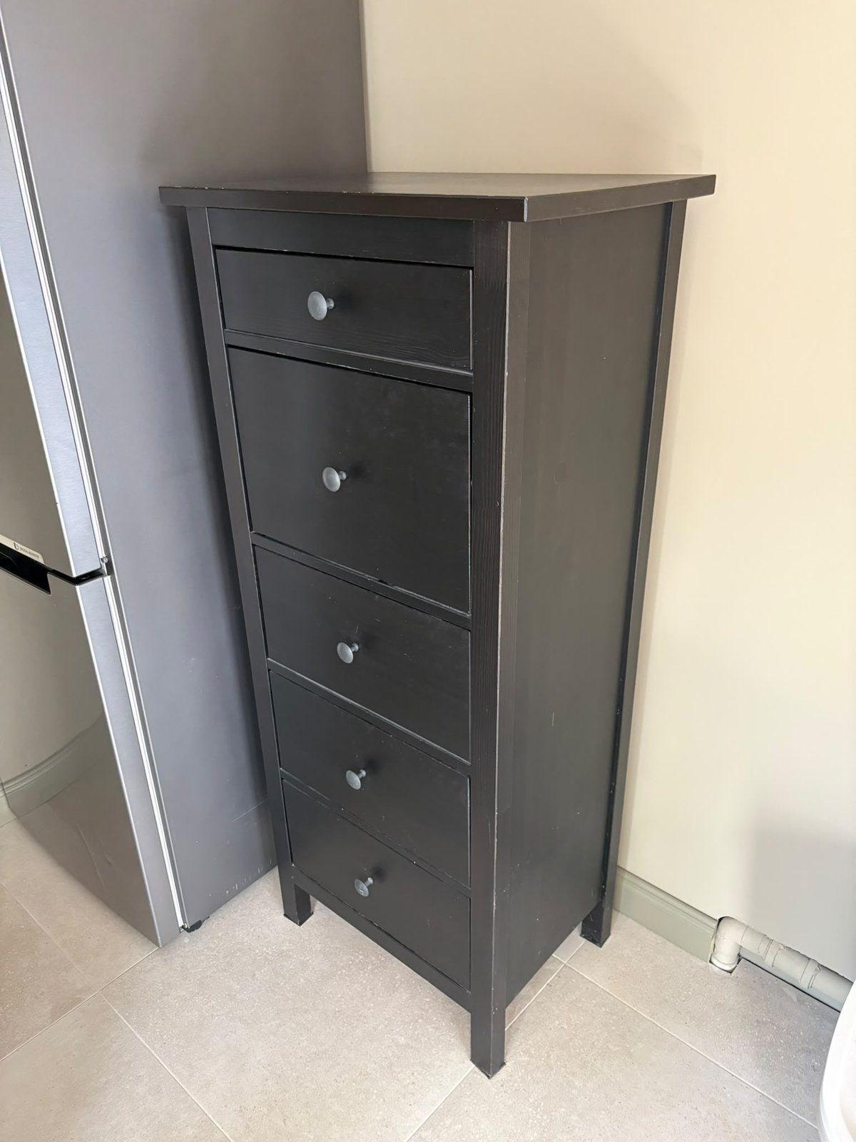 IKEA Hemnes hoge ladekast zwart, Ophalen, Gebruikt