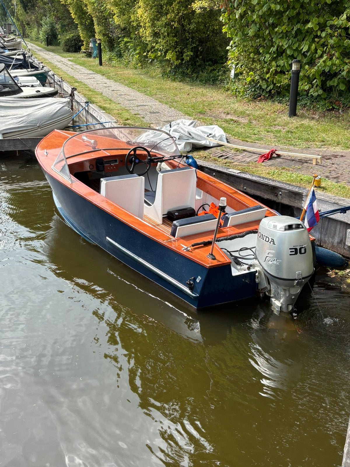 Motorboot incl 30PK Honda 4takt buitenboordmotor inruil ruil, Watersport en Boten, Gebruikt, Buitenboordmotor, Polyester, Benzine