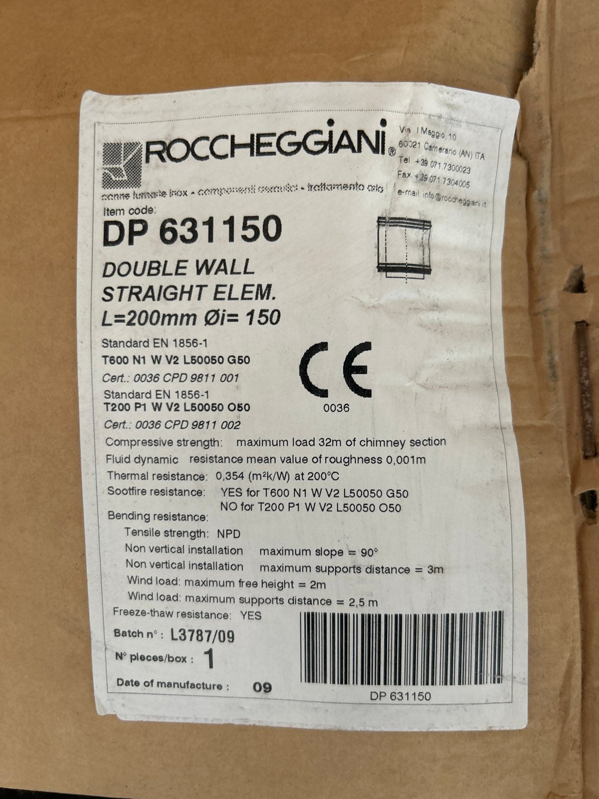 4x Klembanden dubbelwandig tbv rookkanaal - Roccheggiani, Ophalen of Verzenden, Nieuw, Minder dan 60 cm, Overige typen