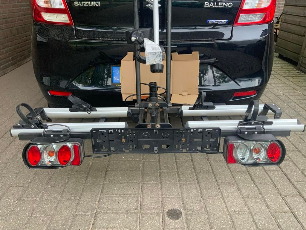 Bosal Kantelbare Fietsendrager voor 2 (E-bikes) - 60kg, Auto diversen, Fietsendragers, Gebruikt, Trekhaakdrager, 2 fietsen, Elektrische fiets