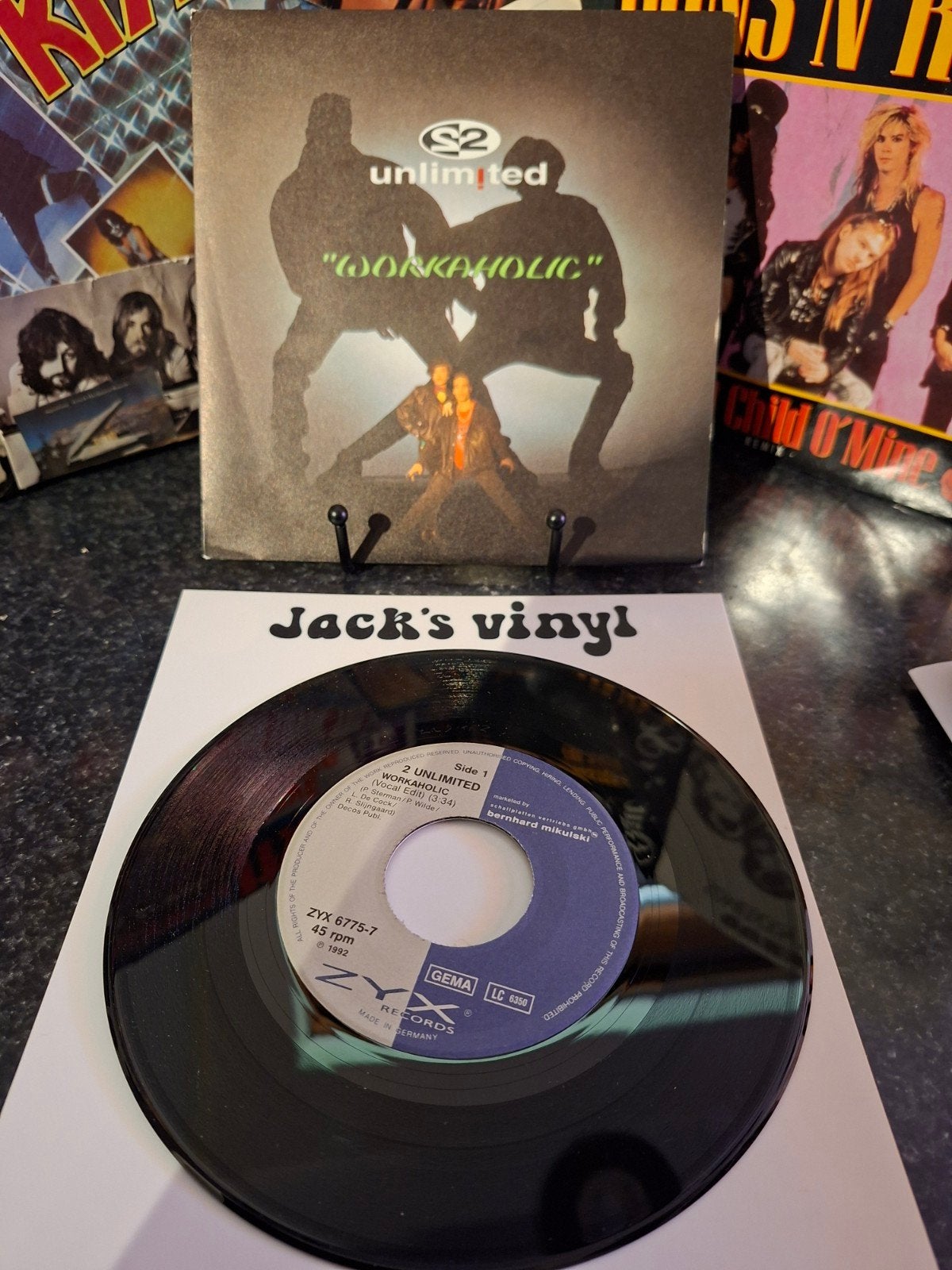 2 Unlimited - Workaholic 7 inch vinyl single (1992), Gebruikt, 7 inch, Ophalen of Verzenden, Fotohoes