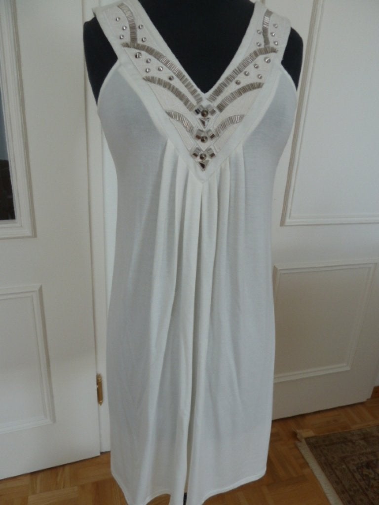 Faith Connexion vakantie/strand jurk m. Swarovski kristallen, FAITH CONNEXION, Verzenden, Wit, Nieuw