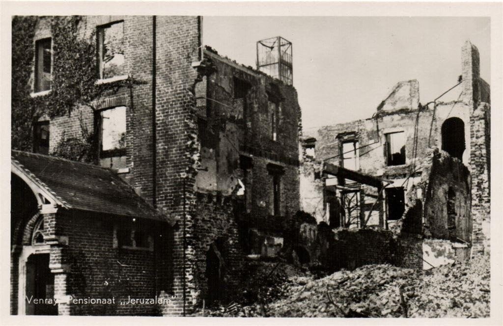 Venray, Pensionaat Jeruzalem - oorlogsschade - ongelopen, Verzenden, 1940 tot 1960, Ongelopen, Noord-Brabant