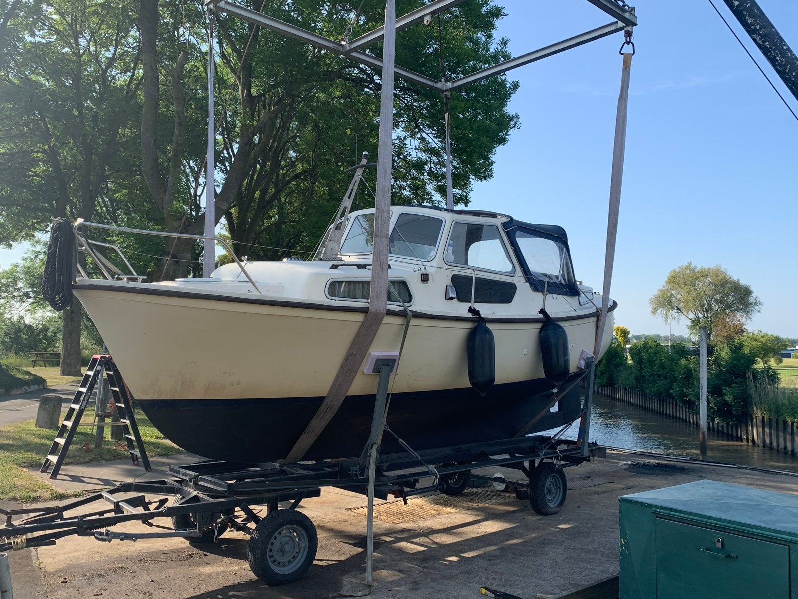 Sloep trailer / stalings trailer / verstelbaar, Watersport en Boten, Staal, Gebruikt, Afdekzeil, Ophalen of Verzenden