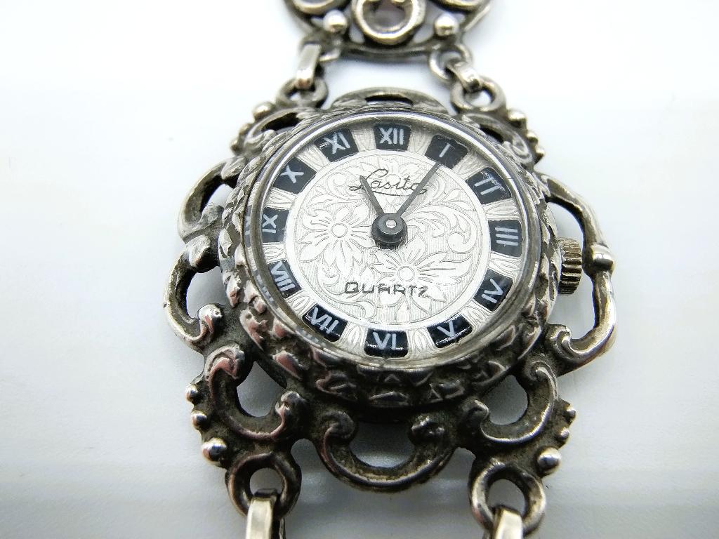Zilveren Ring en Horloge Armband Set met Rode Stenen, Verzenden, Zilver, Armband, Met edelsteen