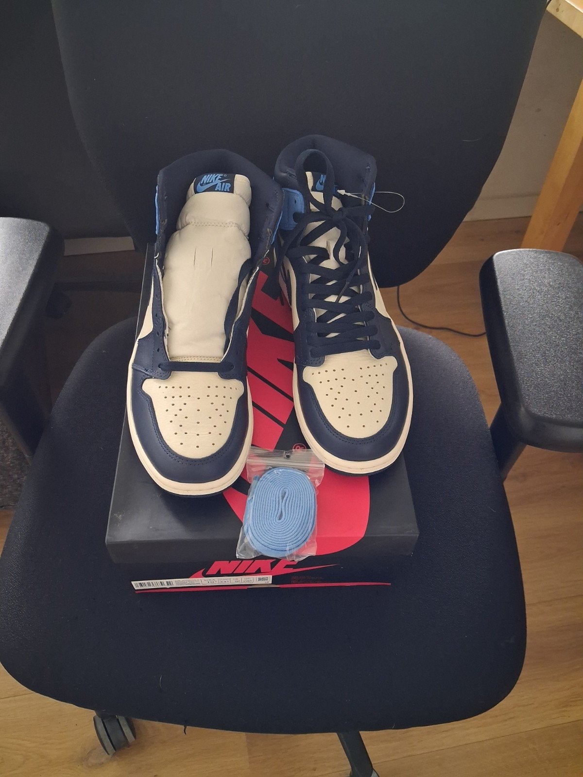 Jordan 1 High Obsidian - Maat 44.5 - Nieuw in doos, Kleding | Heren, Schoenen, Blauw, Nieuw, Ophalen of Verzenden, Sneakers of Gympen