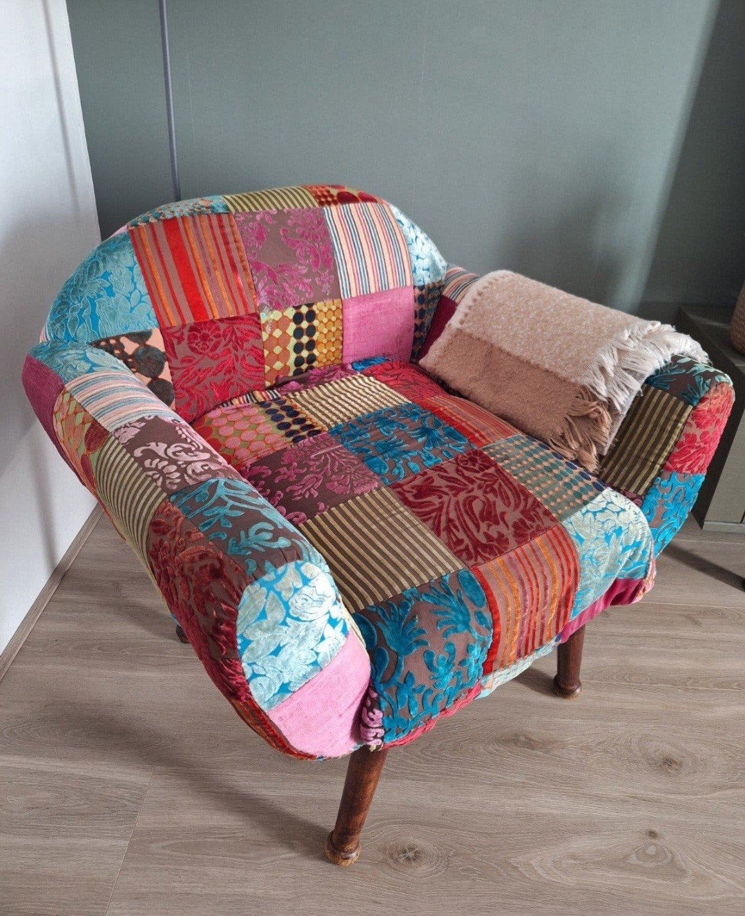 Patchwork fauteuil, Ophalen, Zo goed als nieuw, 75 tot 100 cm