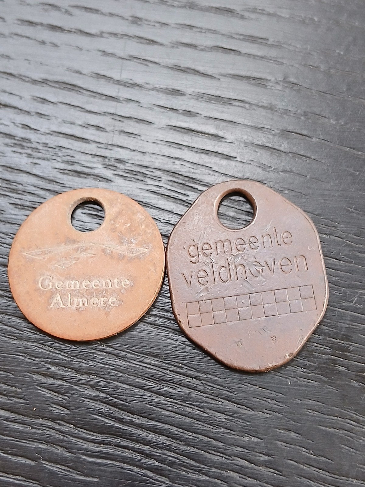 Oude Gemeente Penningen Almere en Veldhoven, Ophalen of Verzenden, Gebruikt