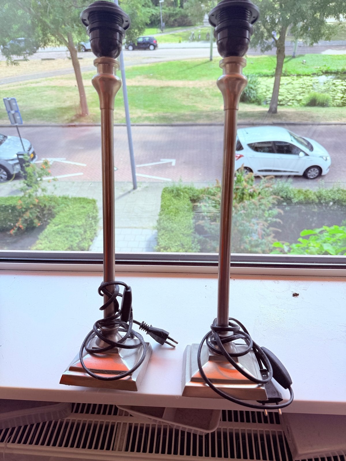 Lamp klassiek tafellampen, metaal, E27 fitting chroom, Gebruikt, Overige merken, Zilver, E27 (groot)