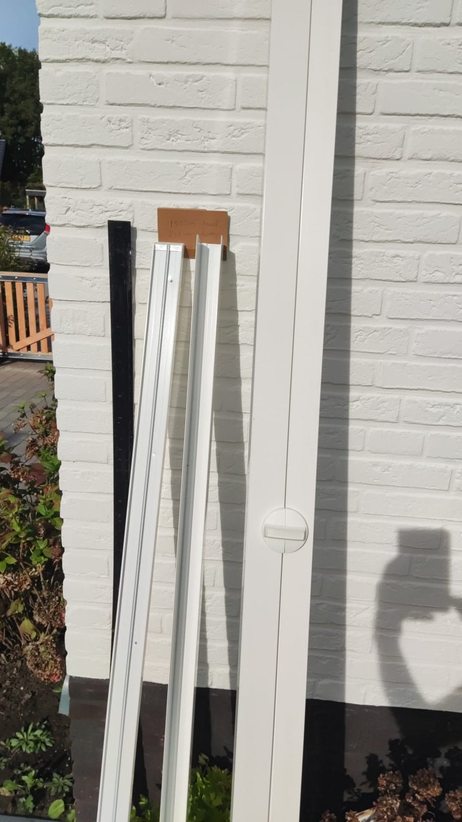 Plissé hordeur 150cm breed, 216cm hoog, Ophalen, Kunststof, Gebruikt, Hordeur