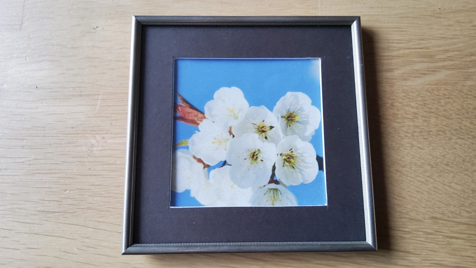 Oud retro vierkant zilver kleur fotolijstje ontspiegeld glas, Ophalen of Verzenden