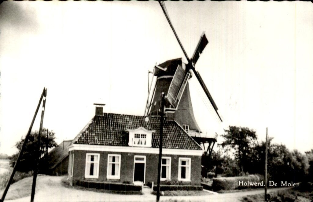 Holwerd - De Molen - Voorgevel, Verzamelen, Ophalen of Verzenden, 1960 tot 1980, Gelopen, Friesland