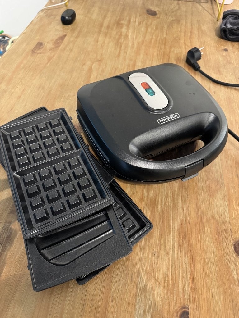 Bourgini grill, tosti- en wafelijzer met platen, Ophalen, Gebruikt