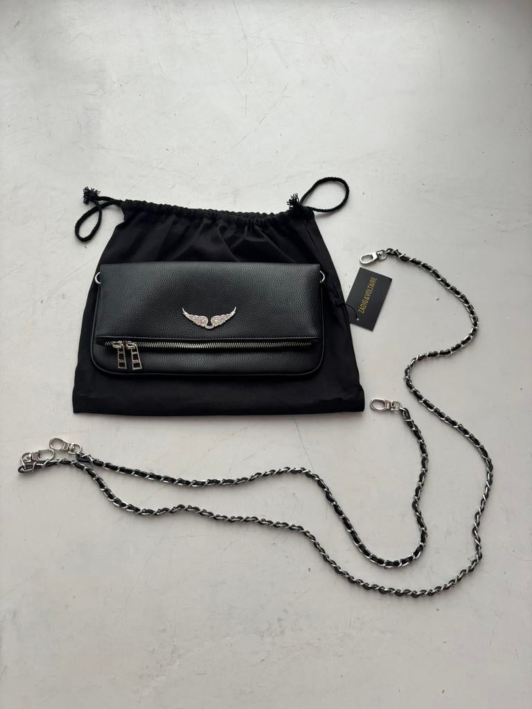 Zadig & Voltaire Rock Clutch / Handtas Zwart Leer, Ophalen of Verzenden, Nieuw, Zwart, Avondtasje