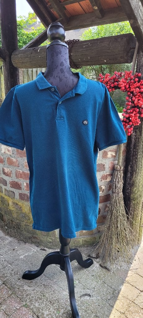 LOST MINDS petrol kleurige polo poloshirt mt L zgan, Kleding | Heren, Maat 52/54 (L), Blauw, Lost Minds, Ophalen of Verzenden