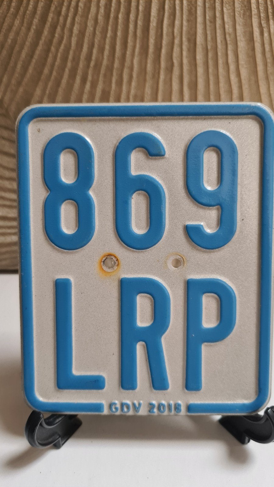 Kentekenplaatje 869 LRP uit 2018, Ophalen of Verzenden, Gebruikt