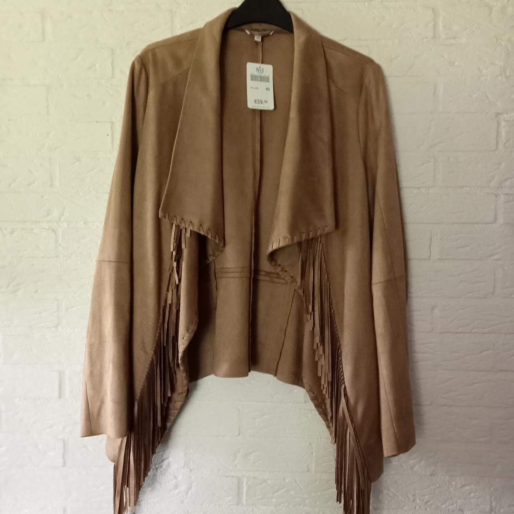 MS mode Boho Fringe suédine jasje maat 40 nieuw met kaartje, Overige kleuren, Maat 42/44 (L), Nieuw, Ophalen of Verzenden