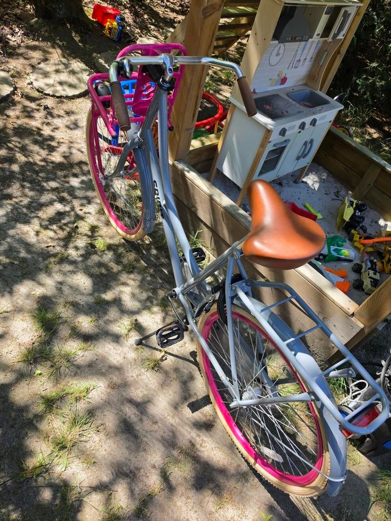Spirit Meisjesfiets 24 inch - Grijs/Roze, Terugtraprem, Gebruikt, Minder dan 47 cm, Ophalen
