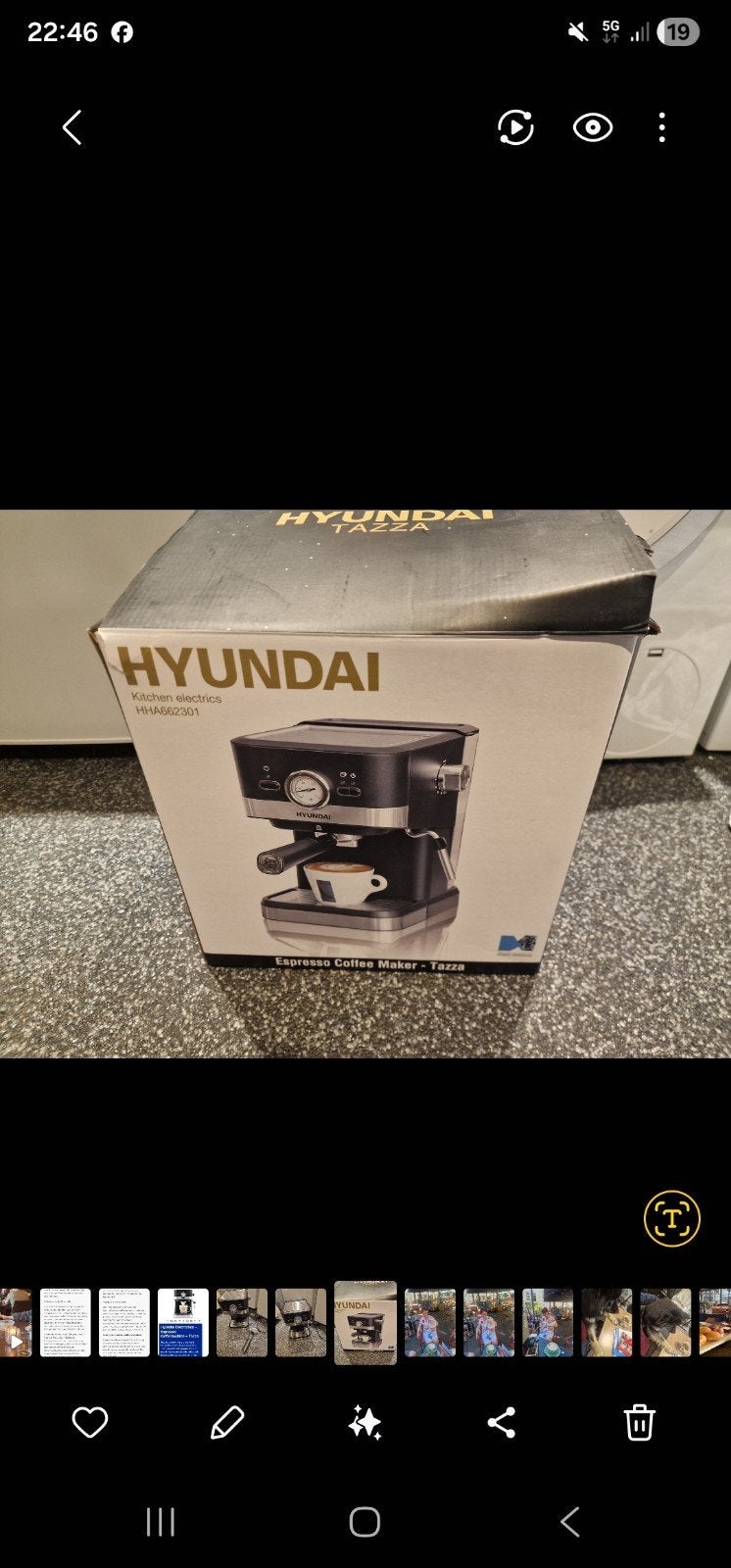 zgan Hyundai espresso koffie apparaat model HHA662301, Ophalen of Verzenden