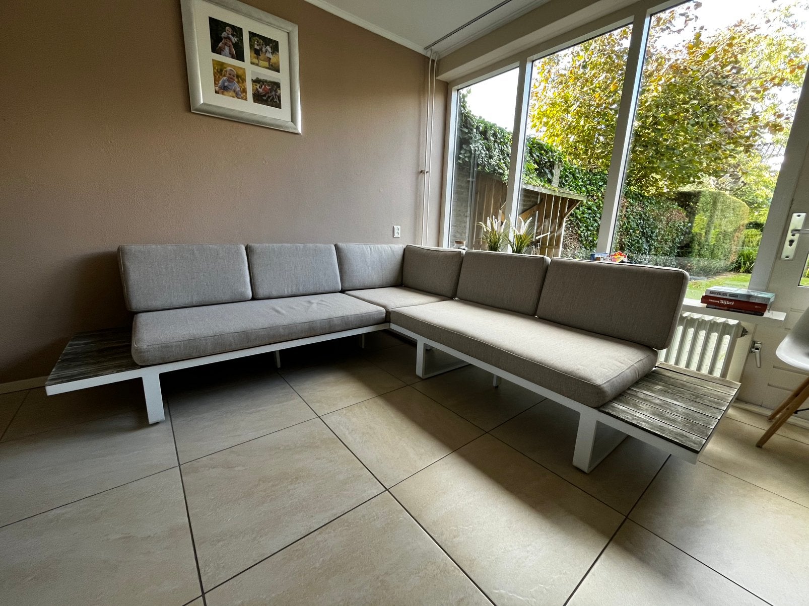 Loungeset hoekbank met tafel!, Ophalen, 6 zitplaatsen, Bank, Aluminium