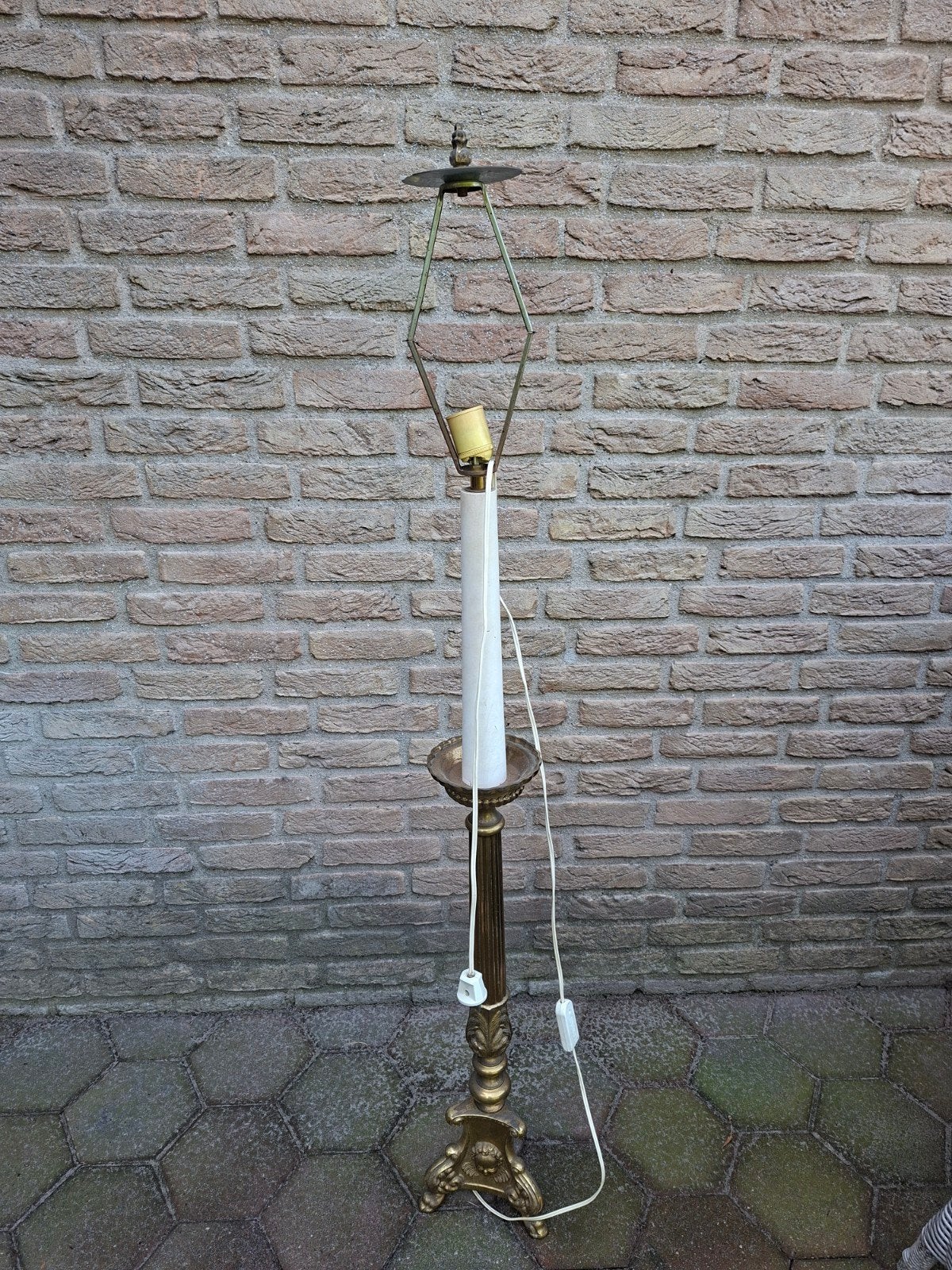messing vloerlamp - 133 cm hoog, Ophalen