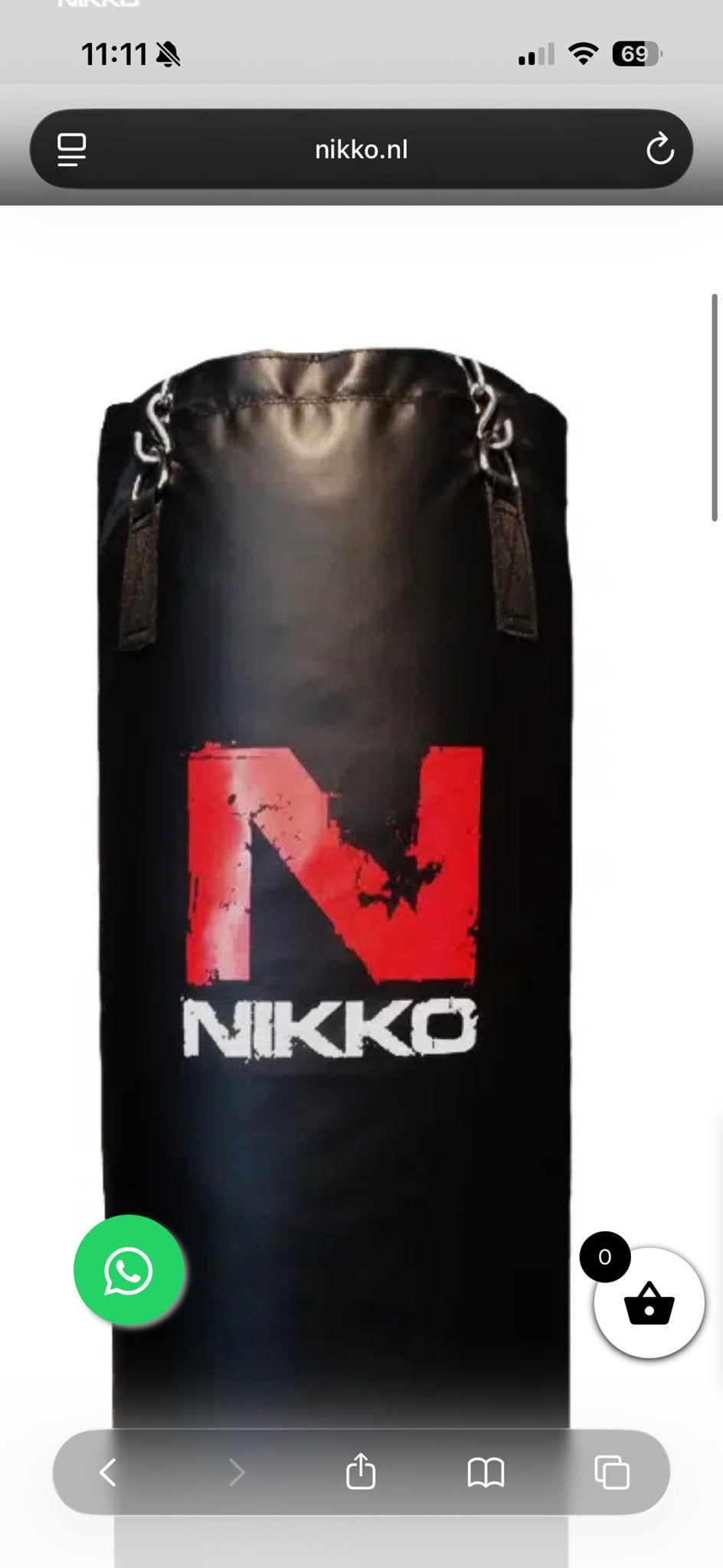 Bokszak Nikko 150 cm x Ø 35 cm  40 kg, Ophalen, Nieuw, Overige, Vechtsportmateriaal