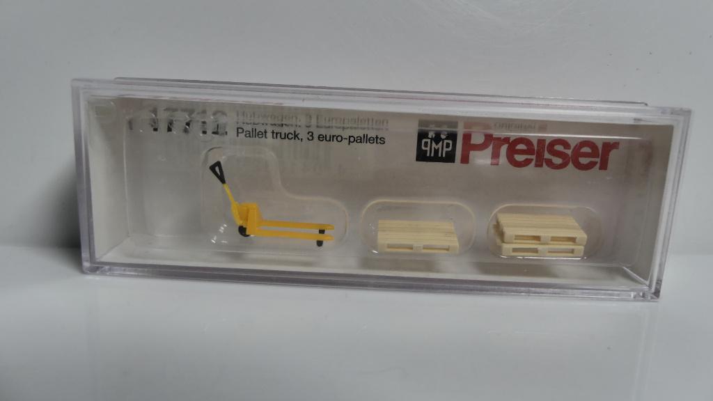 Preiser 1:87 H0 europallet vervoer met palletwagen ovp 17712, Overige merken, Preiser, Overige typen, Nieuw