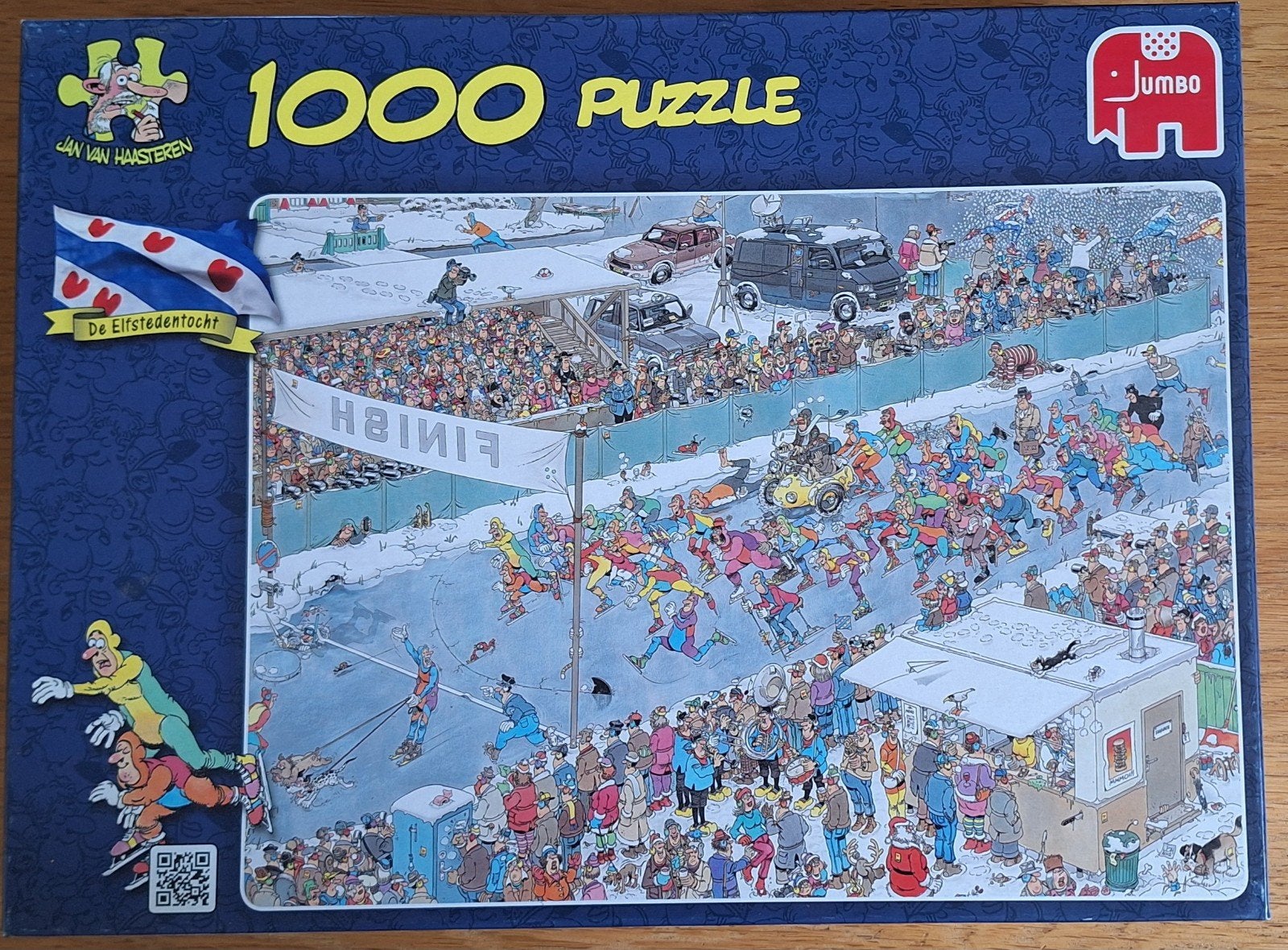 Jan van Haasteren puzzel: De Elfstedentocht, Ophalen of Verzenden, 500 t/m 1500 stukjes, Zo goed als nieuw, Legpuzzel