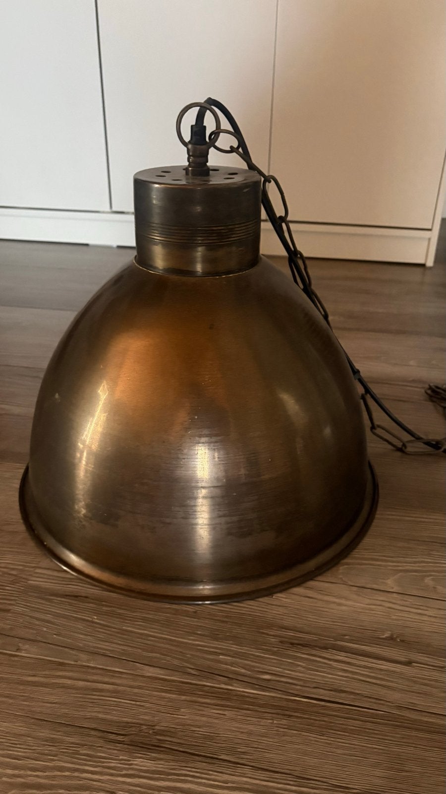Industriële hanglamp - Brons/Koper look, Ophalen, Gebruikt, Metaal, E27 (groot)