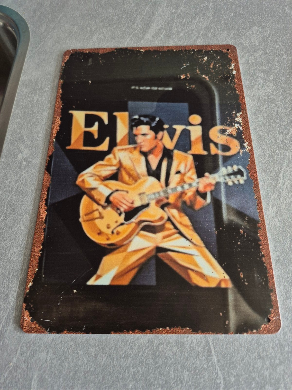 Vintage Elvis Presley Metalen Reclamebord, Ophalen of Verzenden, Nieuw, Reclamebord