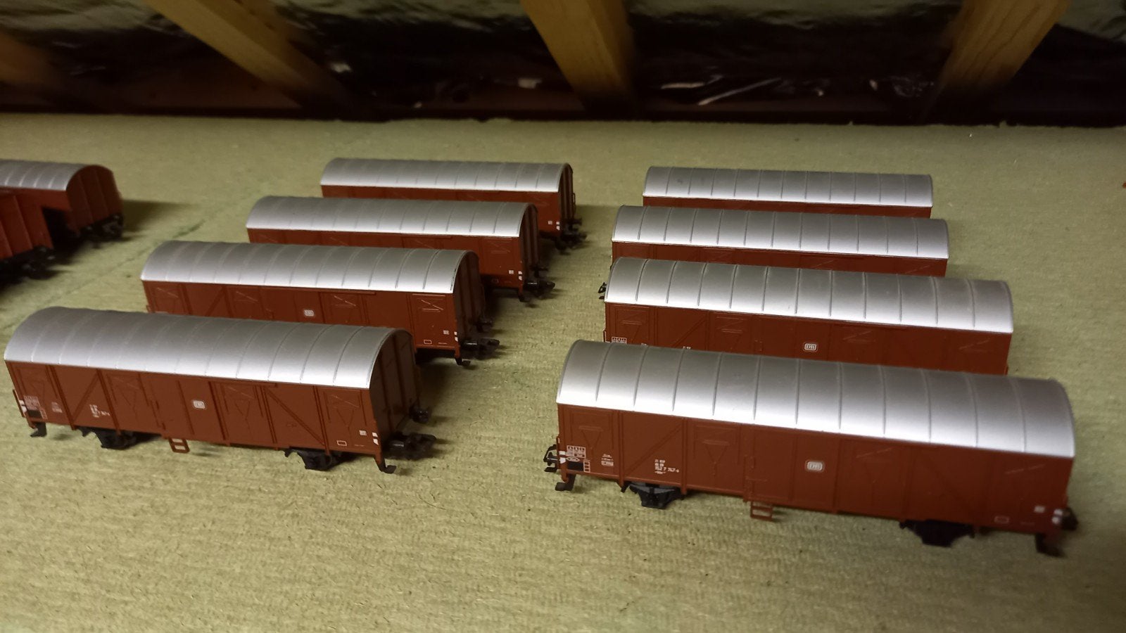 Partij van 8 Märklin goederenwagons (DB), Wisselstroom, Gebruikt, Wagon, Ophalen of Verzenden