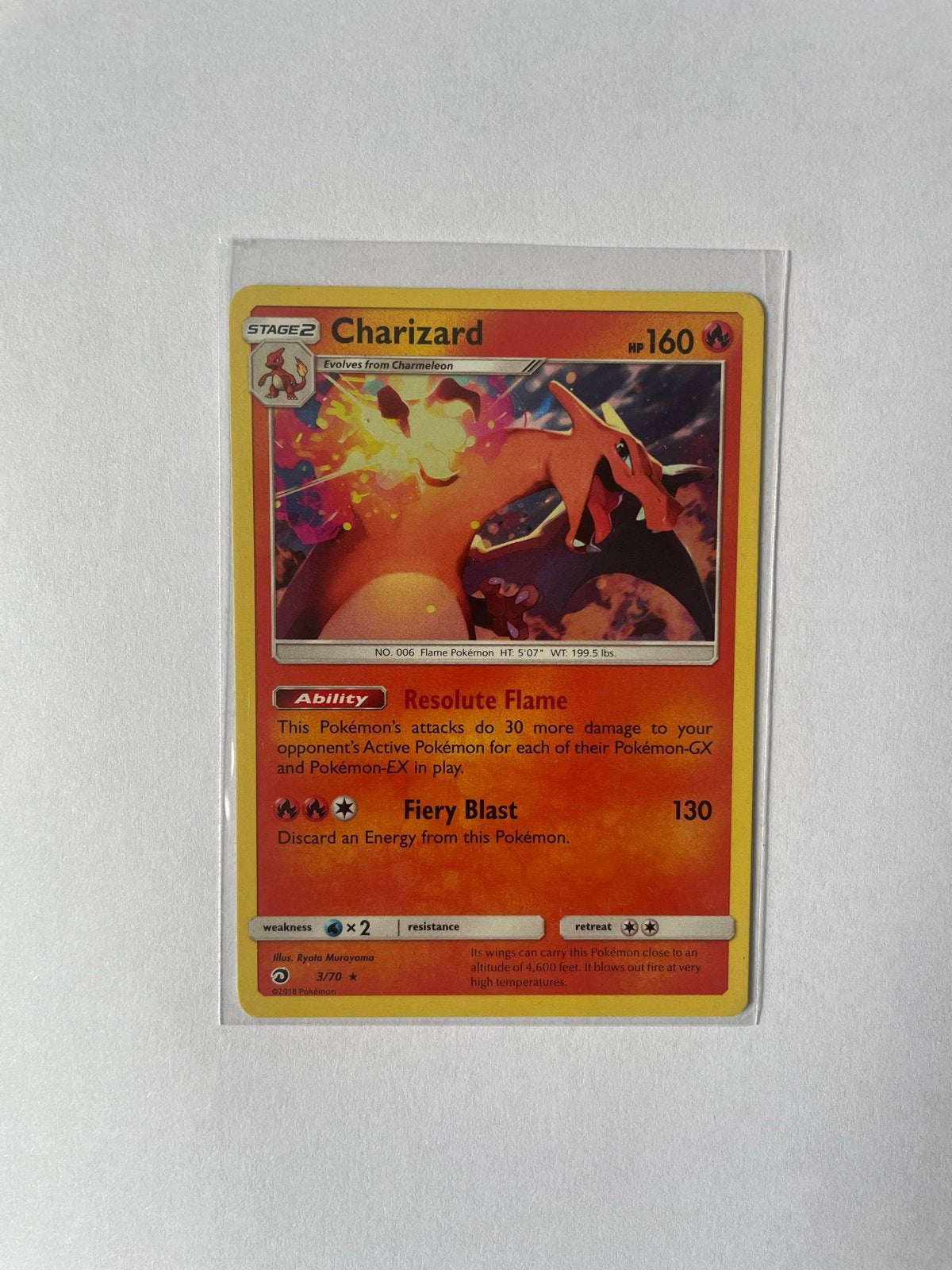 Charizard Pokémon Kaart - 3/70, Ophalen of Verzenden, Nieuw, Losse kaart