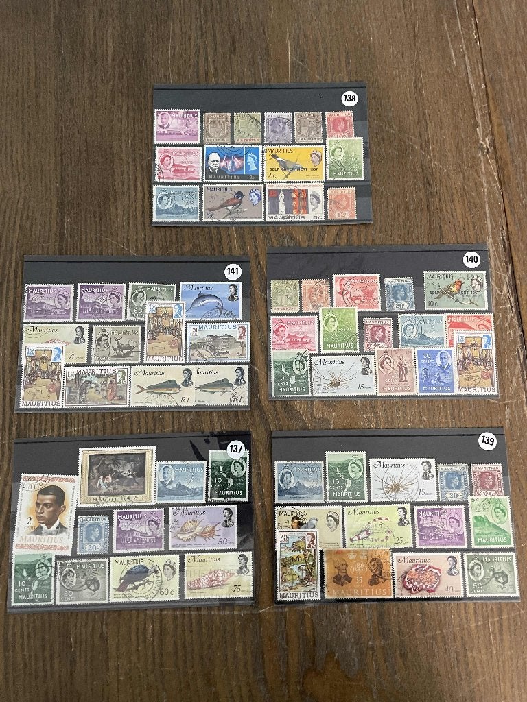 oude postzegels Mauritius 5 kaarten, Verzenden, Overige landen