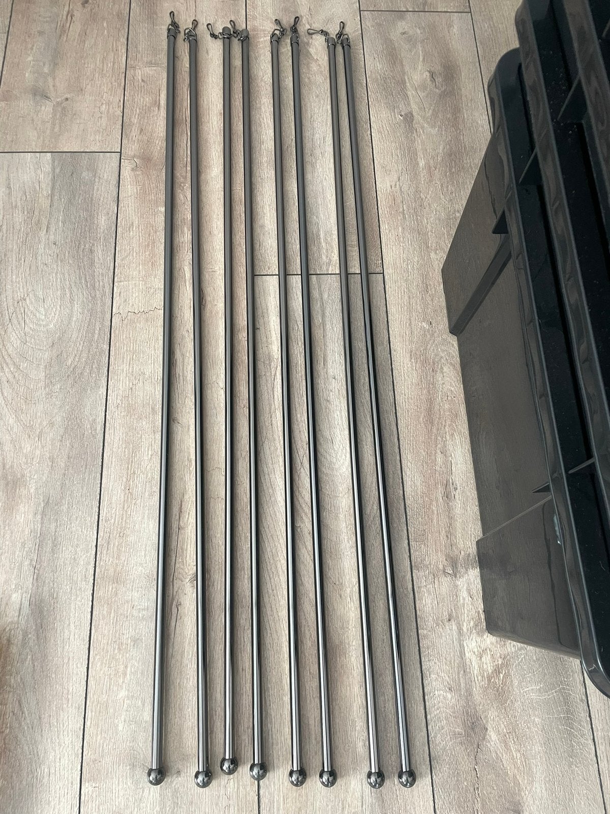 Gordijn trekstang gun metal 8 stuks, Ophalen of Verzenden, Zo goed als nieuw