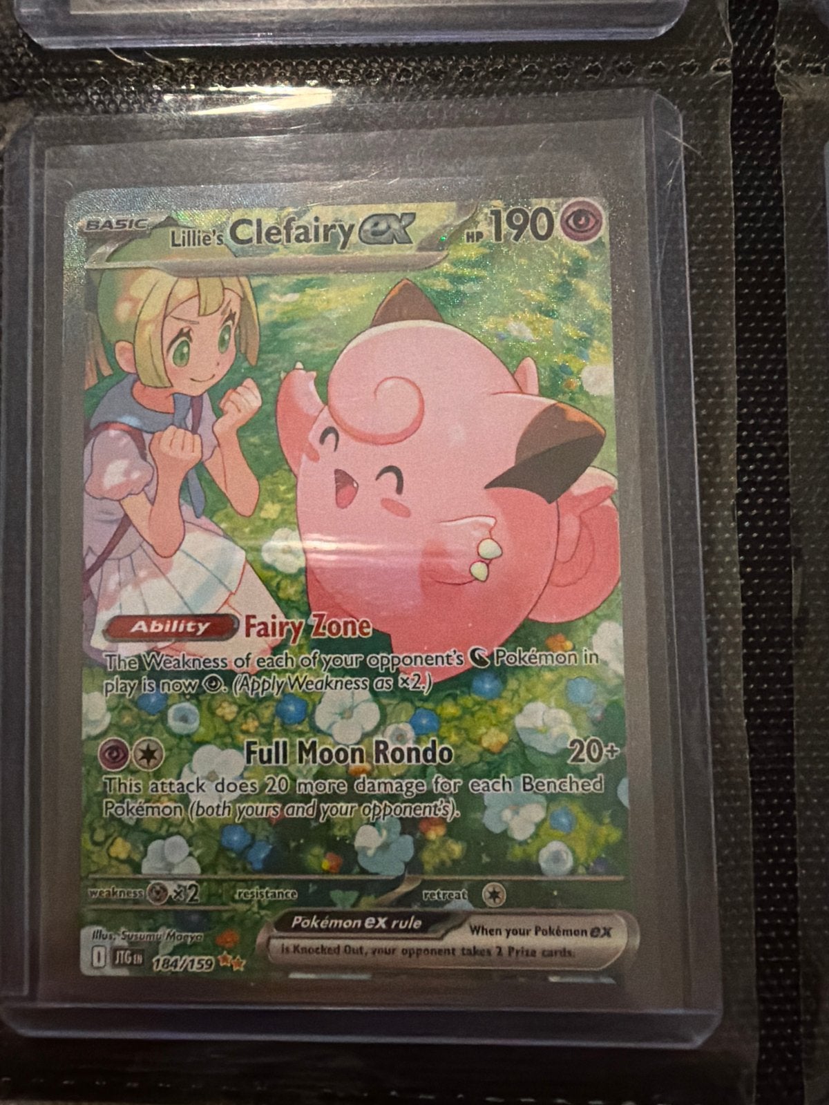 Lillie's Clefairy GX 184/159 Pokémon Kaart, Ophalen of Verzenden, Zo goed als nieuw, Losse kaart