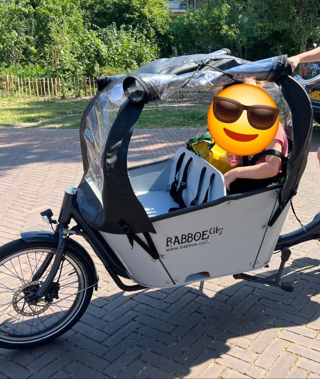 Regentent Babboe City bakfiets, huif met stokken, Ophalen of Verzenden, Gebruikt, Babboe