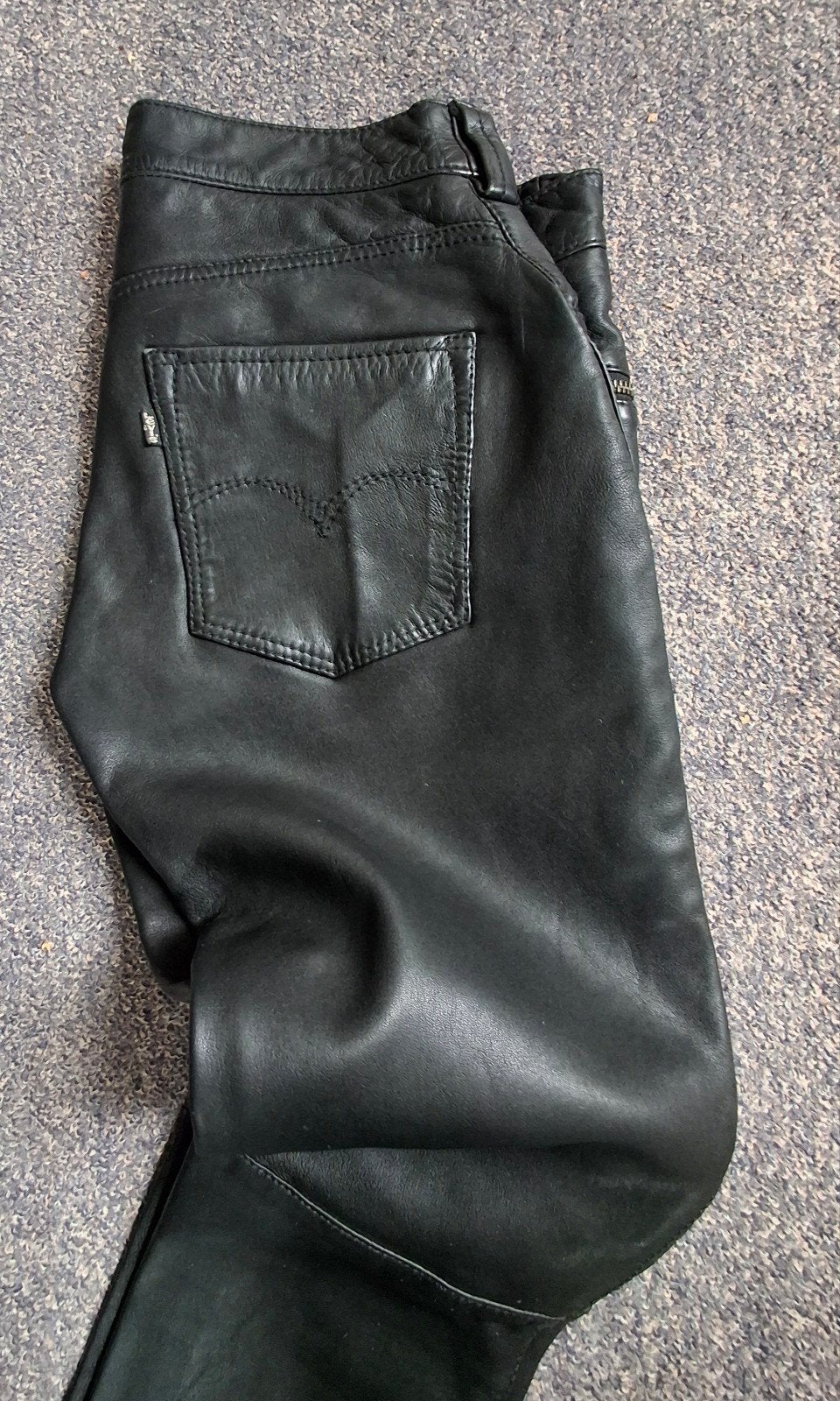 strakke leren biker jeans levi's W27, Verzenden, Zwart, Nieuw, W27 (confectie 34) of kleiner