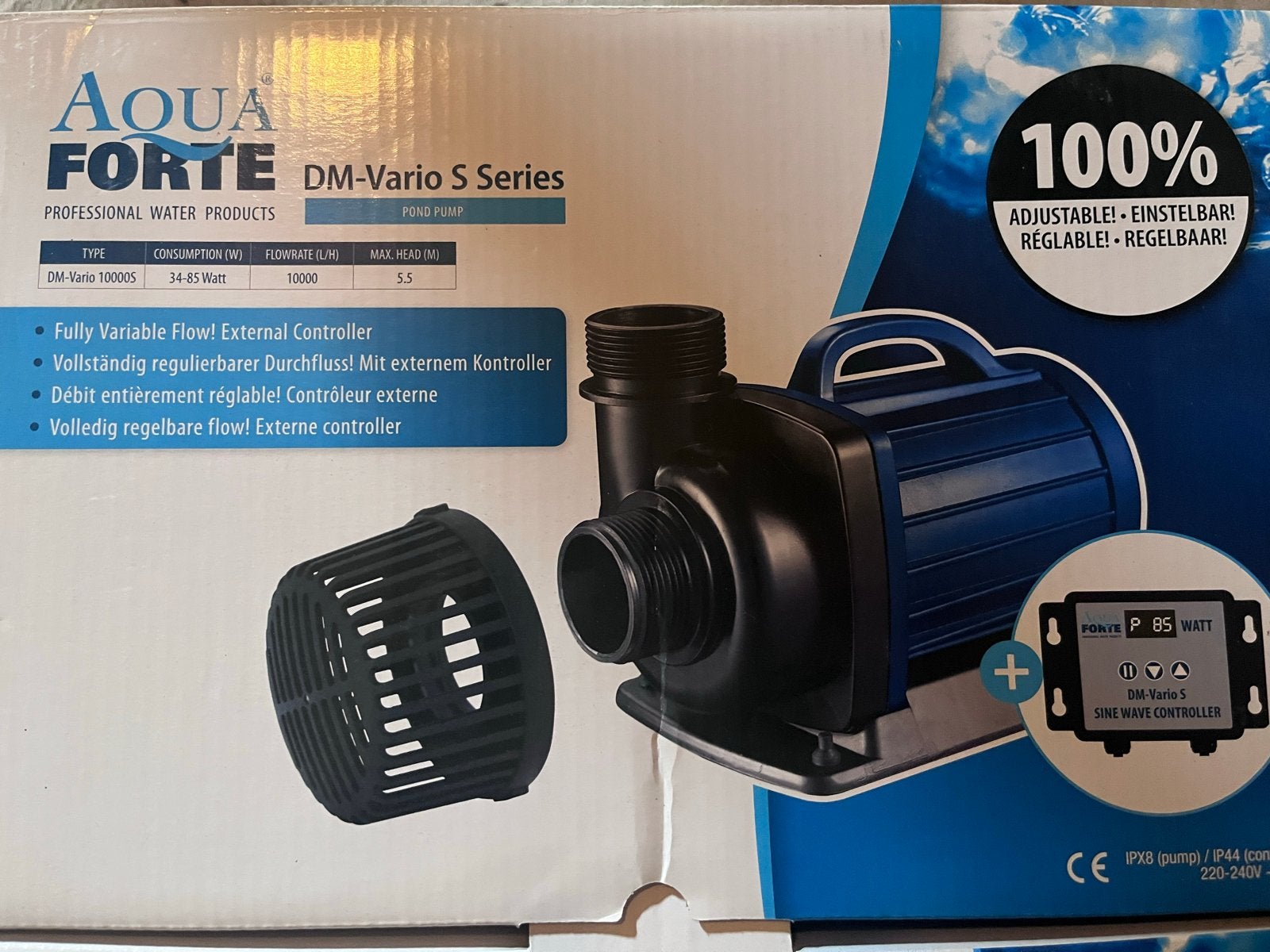 AquaForte DM-Vario S Series Vijverpomp - 10000 L/H, Ophalen, Zo goed als nieuw, Vijverpomp