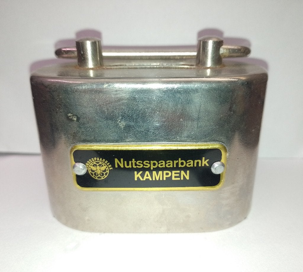 Spaarpot Nutsspaarbank Kampen., Ophalen of Verzenden, Gebruikt, Metaal of Blik, Overige thema's