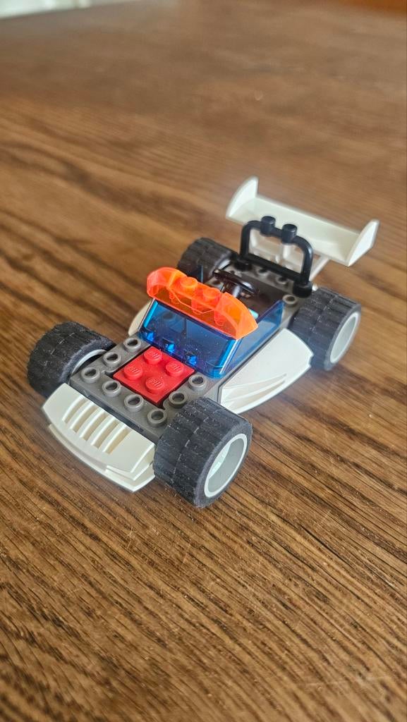 Lego City Raceauto met spoiler en oranje zwaailicht, Lego, Ophalen of Verzenden, Compleet, Complete set