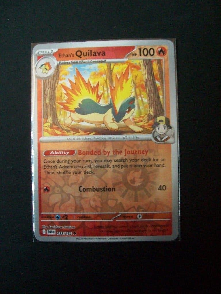 4049. Nieuwe Pokemon Kaart holofoil ETHAN's QUILAVA  033/182, Verzenden, Nieuw, Losse kaart, Foil