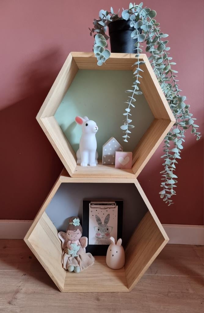 Hexagon wandplanken - wanddecoratie kinderkamer, Ophalen, Zo goed als nieuw, Wanddecoratie
