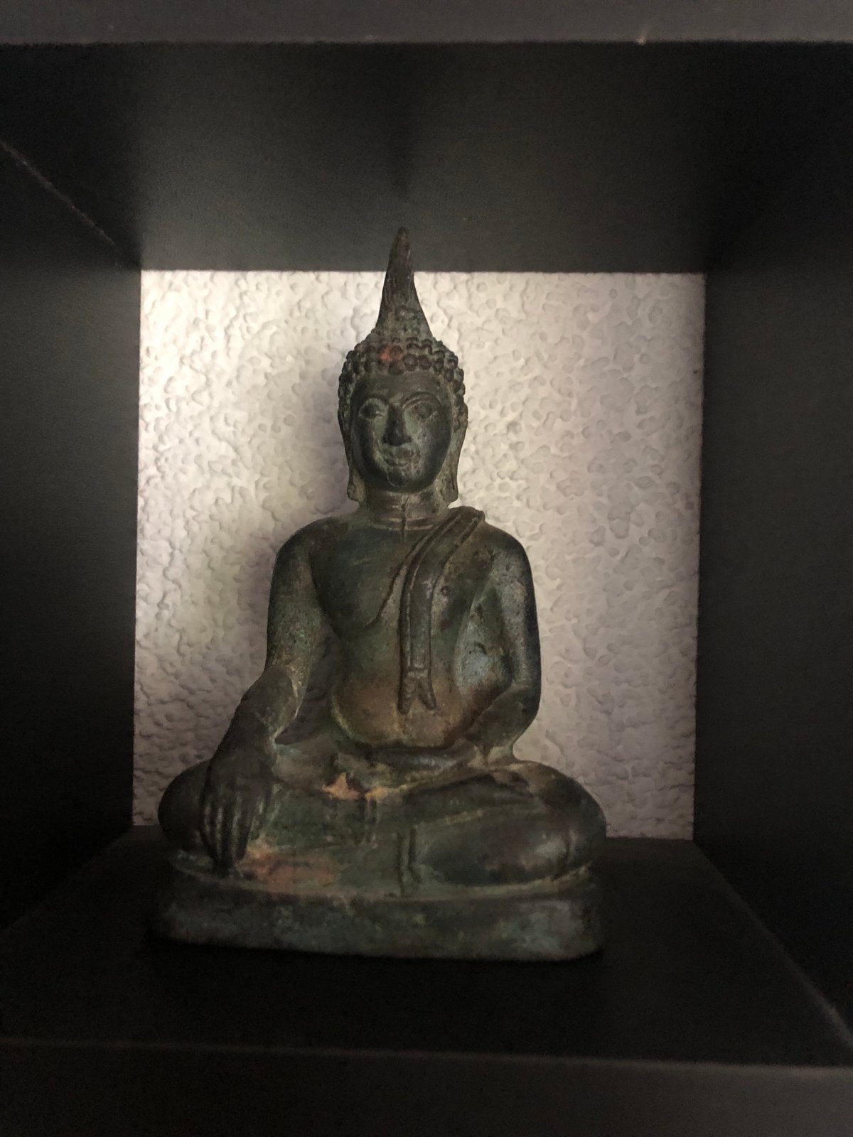 Bronzen Boeddha beeld - 12 cm hoog, Ophalen of Verzenden, Brons