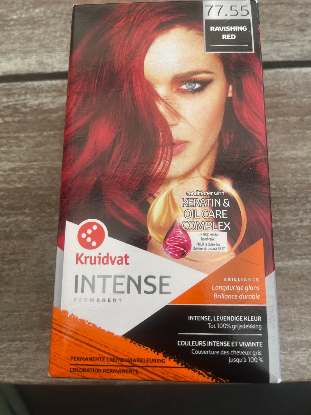 Kruidvat Intense Permanente Crème Haarkleuring 77.55, Ophalen of Verzenden, Nieuw, Overige typen