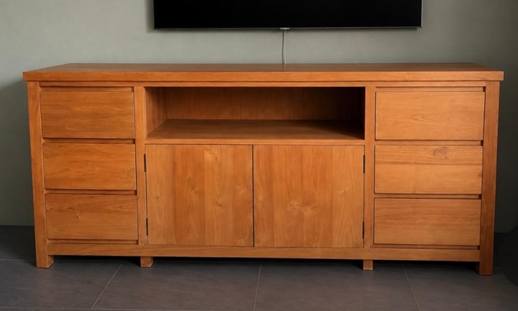 Moet weg!! Bieden > €100 Massief Teakhouten Dressoir, Ophalen, Gebruikt, 150 tot 200 cm, Teakhout