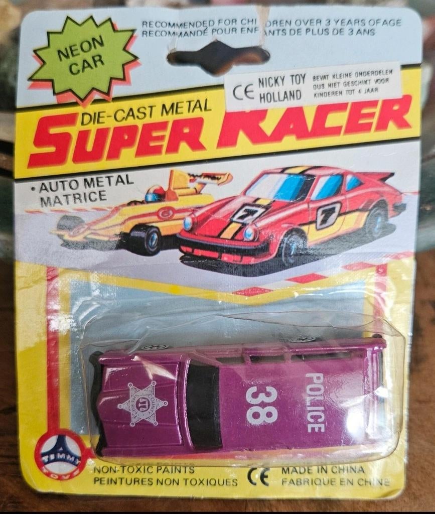 Vintage Nicky Toy Super Racer Die-Cast Metal Politie Auto, Ophalen of Verzenden, Nieuw