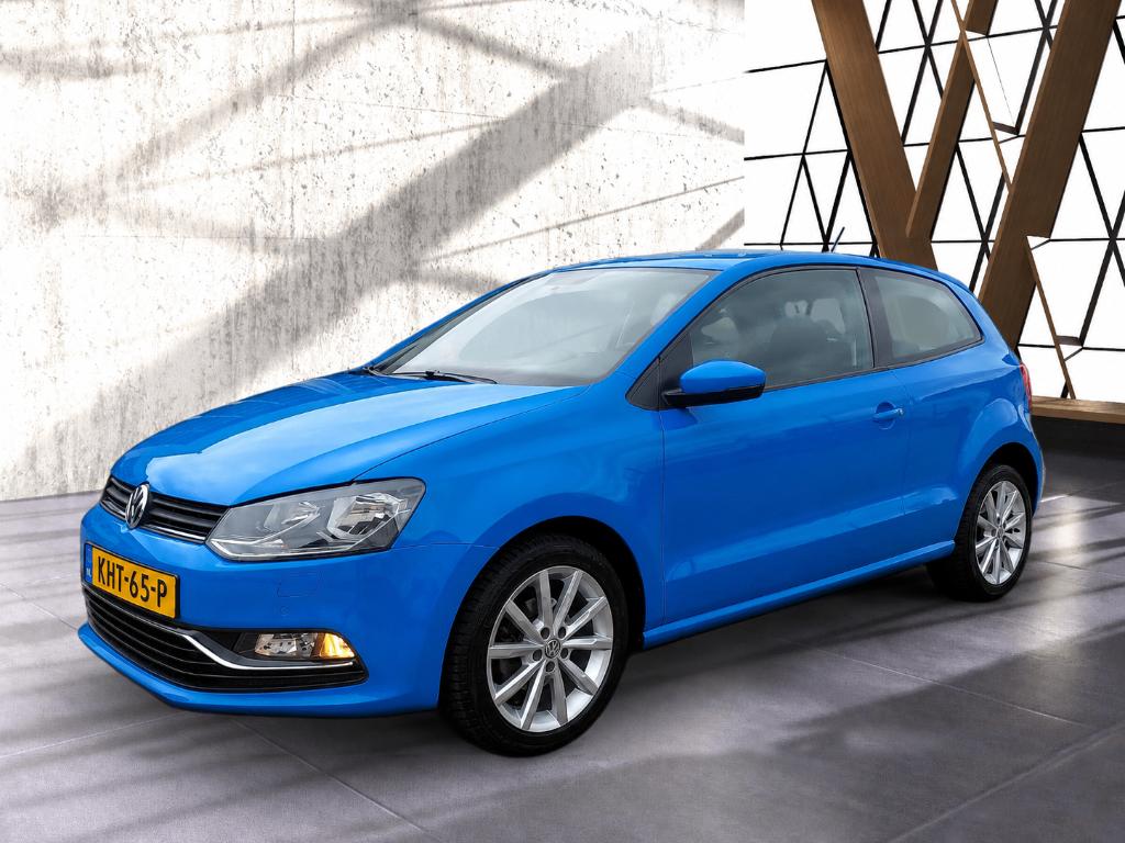 Volkswagen Polo 1.2 TSI 66KW 2017 , highline, blauw, Stof, 4 cilinders, Elektrische ramen, Blauw