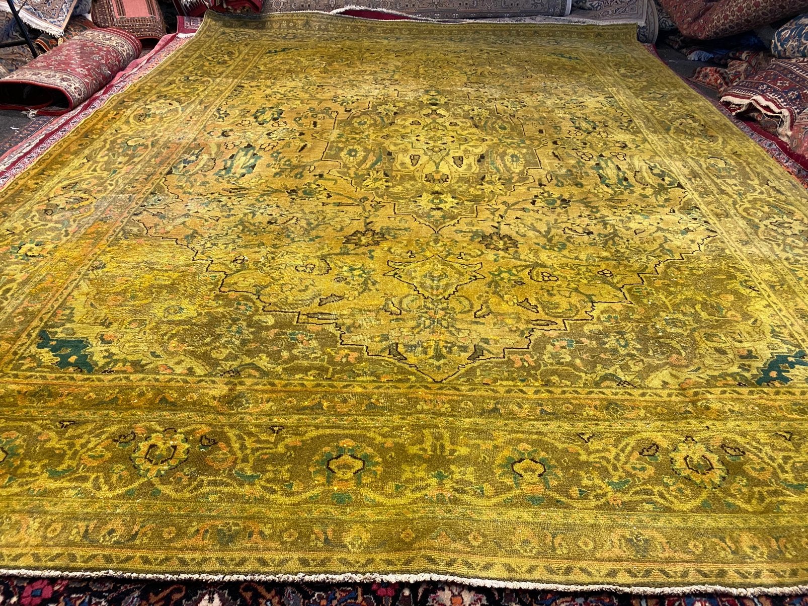 origineel vintage handgeknoopt Perzische tapijt, Gebruikt, ., 200 cm of meer, Ophalen of Verzenden