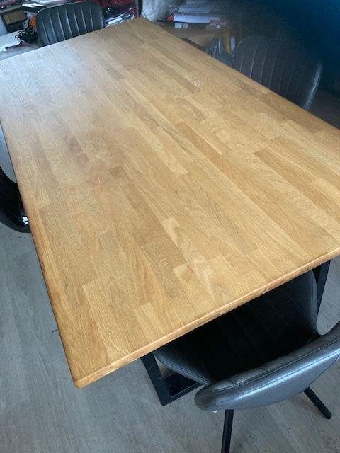 Eetkamertafel (met 4 gratis stoelen), Huis en Inrichting, Tafels | Eettafels, Ophalen, Eikenhout, 50 tot 100 cm, Zo goed als nieuw