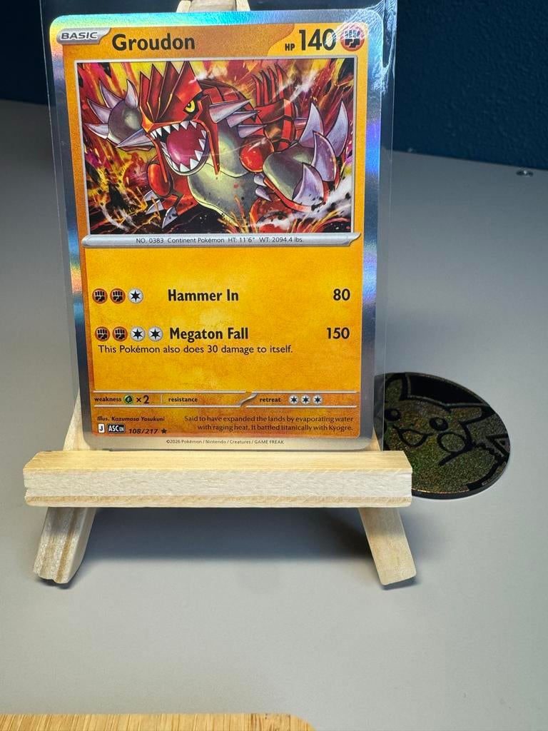 Pokemon kaart: Groudon 108/217, Hobby en Vrije tijd, Verzamelkaartspellen | Pokémon, Ophalen of Verzenden, Zo goed als nieuw, Losse kaart